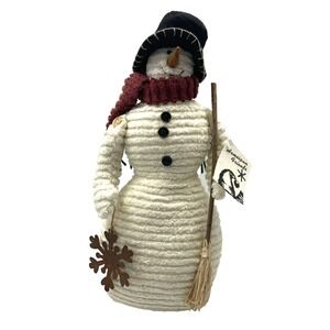 NWT Tall Chenille‎ Top hat Snowman 13.5" Broom And Snowflake